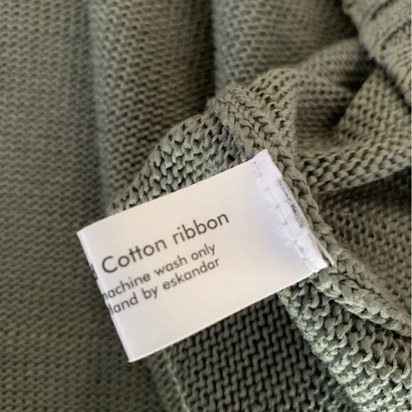 Eskandar Neiman Marcus Mock Neck Sweater Oversized Boxy Olive Green Sz L - Picture 8 of 9